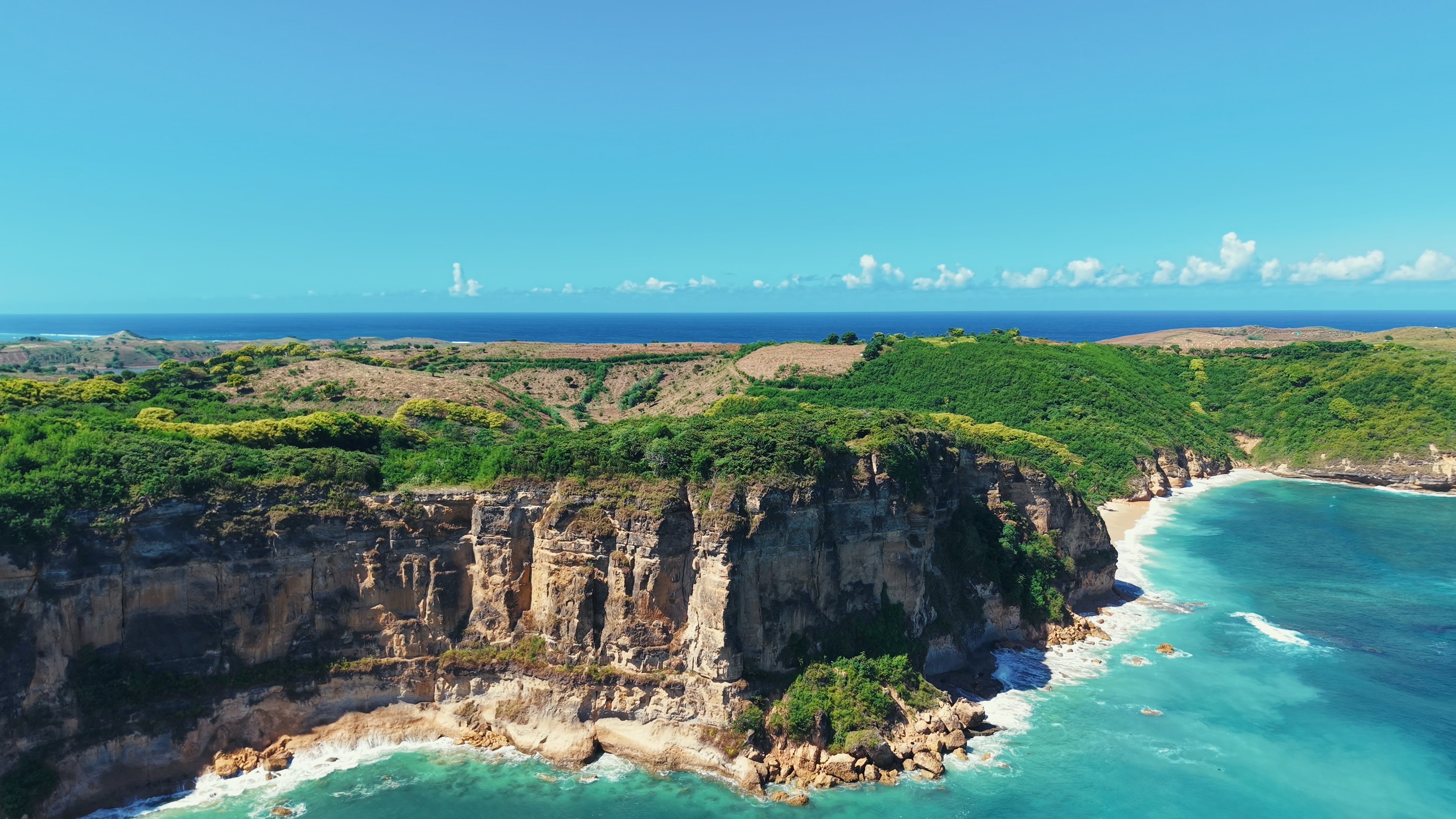 Ocean Heaven Cliffs — aerial view of the dramatic cliff formations and coastline
